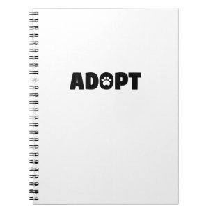 Adopt Rescue Paw Print Spiral Notebook