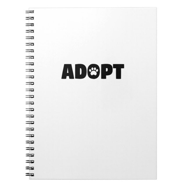 Adopt Rescue Paw Print Spiral Notebook (Front)
