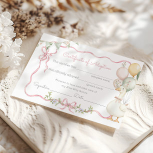 Adopt s Silly Goose Certifictae Goose Birthday Invitation