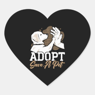 Adopt Save A Pet Animal Rights Animal Rescue Heart Sticker
