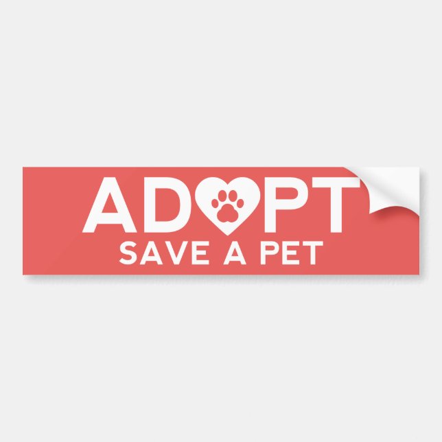 Adopt Save A Pet Bumper Sticker (Front)
