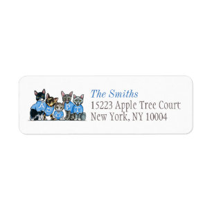 Adopt Shelter Cats Off-Leash Art™ Blue Title Return Address Label