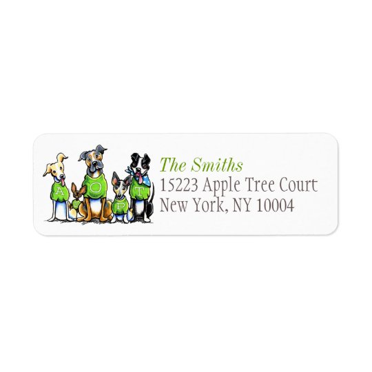 Adopt Shelter Dogs Off-Leash Art™ Green Title Return Address Label