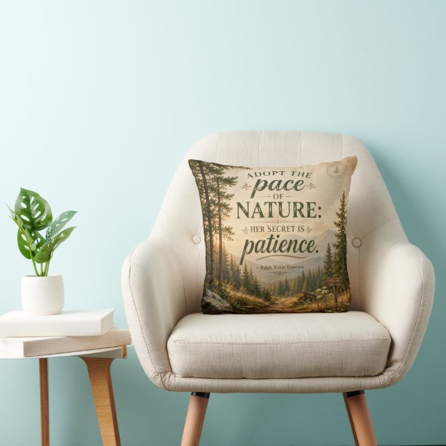 Adopt the Pace of Nature Rustic New England Cushion (Chair)