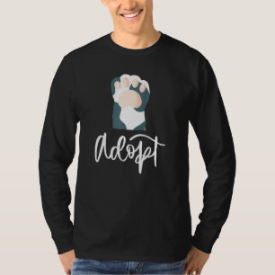 Adopt Trendy Paw Print Cat Dog Animal Rescue Pets T-Shirt