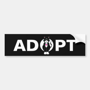 Adopt Tuxedo Wild Cat Bumper Sticker