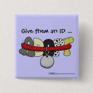 ADOPT with Collar-Give Them an ID 15 Cm Square Badge