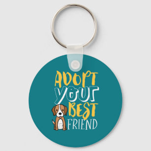 Adopt Your Best Friend Shelter Pet Cute Dog Lover Key Ring