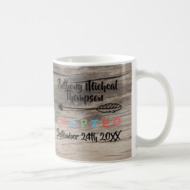 Adopted Arrow Heart - Custom Name Coffee Mug (Right)