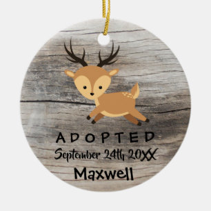 Adopted - Customised Deer Adoption Gift Ceramic Tree Decoration