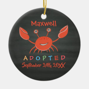 Adopted from Foster Care Crab - Custom Name Ceramic Tree Decoration