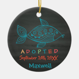Adopted from Foster Care Fish - Custom Name Ceramic Tree Decoration