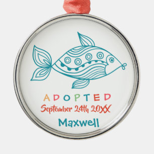 Adopted from Foster Care Fish - Custom Name Metal Ornament