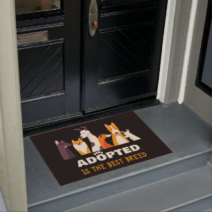 Adopted is The Best Breed: Dog Rescue Shelter Doormat