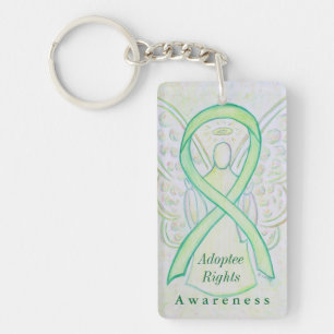 Adoptee Rights Angel Awareness Ribbon Keychain