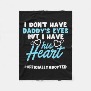 Adoption Announcement Day Family Dad Heart  Fleece Blanket