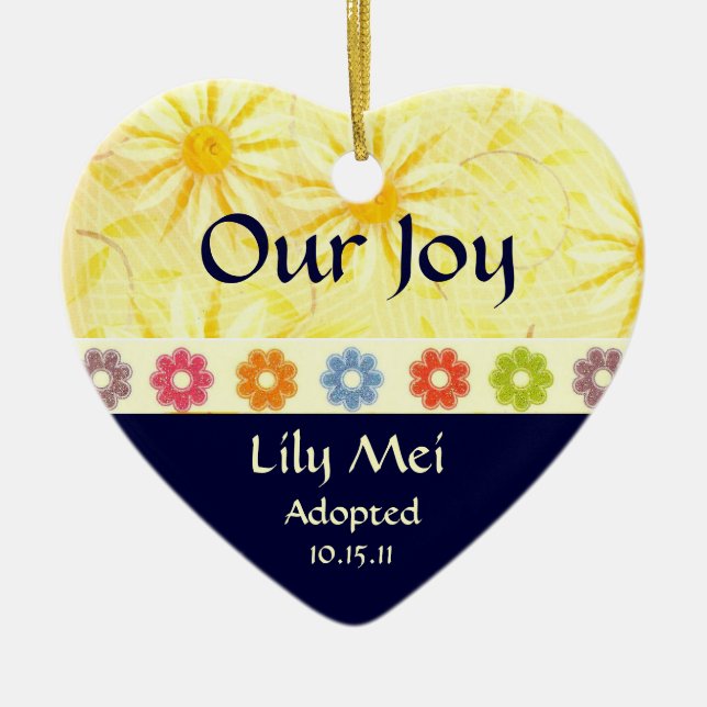 Adoption Announcement Keepsake Ceramic Ornament (Front)