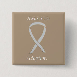 Adoption Awareness White Ribbon Custom Pin