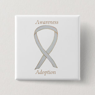 Adoption Awareness White Ribbon Custom Pin