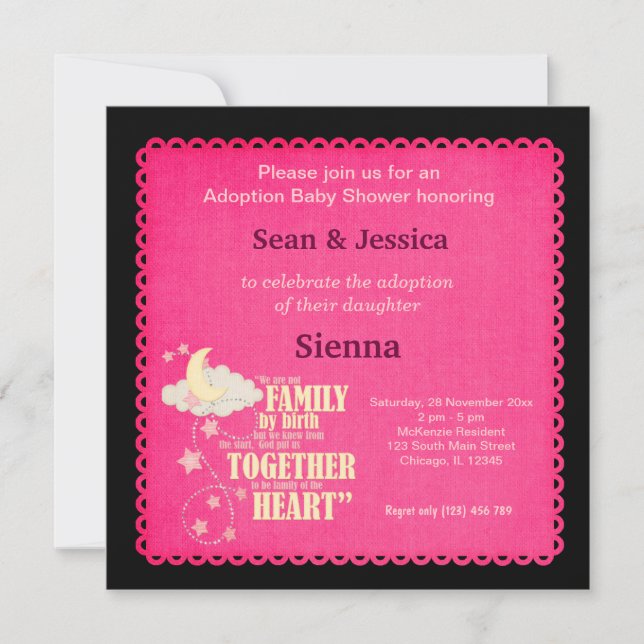 Adoption Baby Shower Girl Invitation (Front)