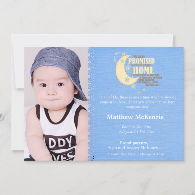 Adoption Boy Announcement (Front)