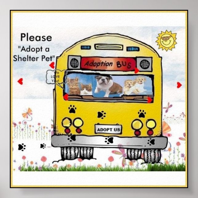 Adoption Bus for Cat's & Dog's Poster (Front)