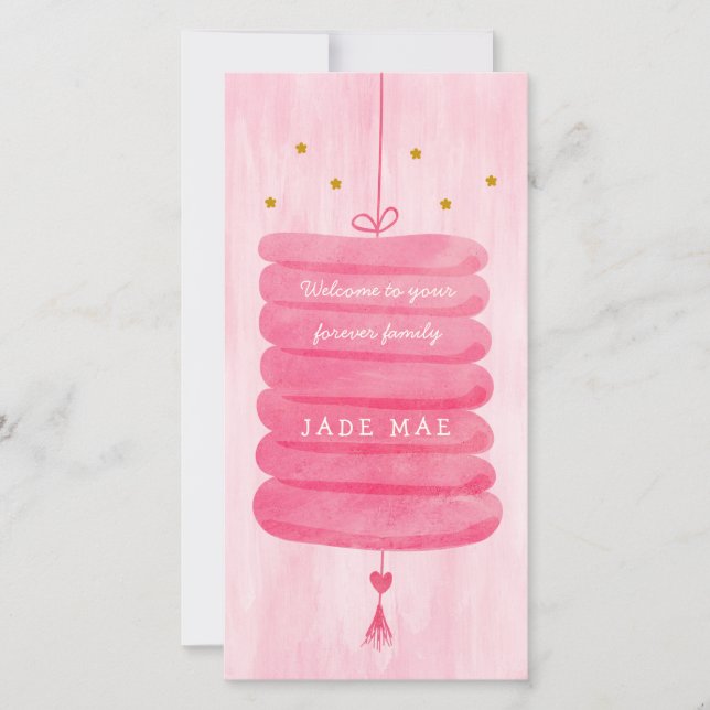 Adoption Card Pink - A Forever Family Lampion (Front)