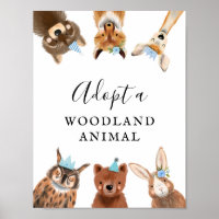 Adoption Center | Boy Woodland Birthday Party Sign