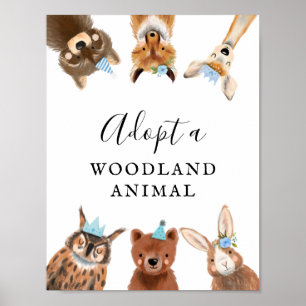Adoption Center   Boy Woodland Birthday Party Sign