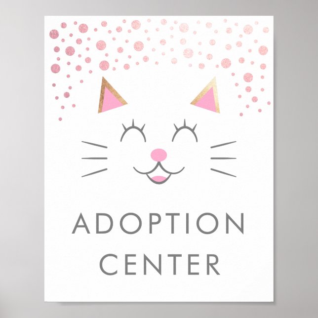 Adoption Centre | Kitty Cat Birthday Party Poster (Front)