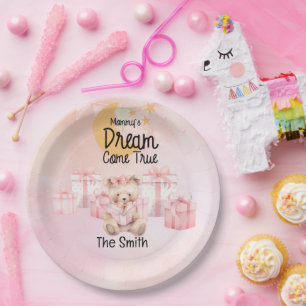 Adoption Foster Child Girl pink theme party Paper Plate