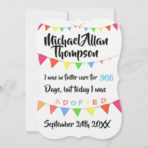 Adoption From Foster Care Announcment- Party Invitation