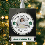 Adoption Gift "Santa Came Early" Our 1st Christmas Silver Plated Banner Ornament<br><div class="desc">This "Santa Came Early" adoption ornament celebrates your first christmas together as a forever family! This custom photo ornament will become a cherished keepsake for years to come.</div>