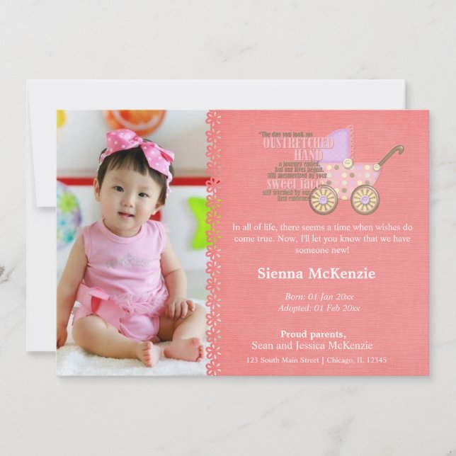 Adoption Girl Announcement (Front)