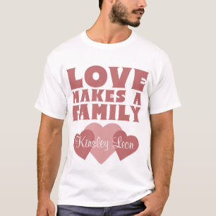 Adoption Hearts "Love Makes A Family" Parents T-Shirt