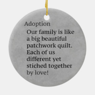 Adoption is a Patchwork Ceramic Tree Decoration