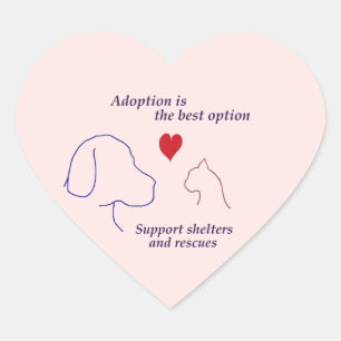 Adoption is the Best Option Heart Sticker