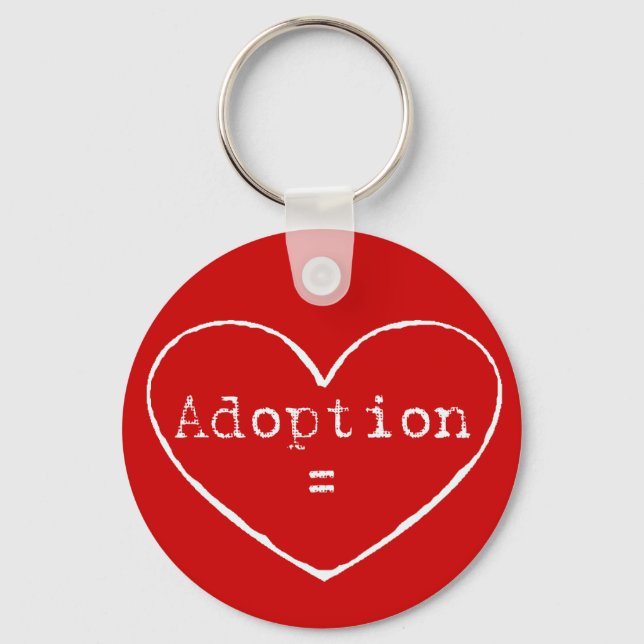 Adoption = love in white key ring (Front)
