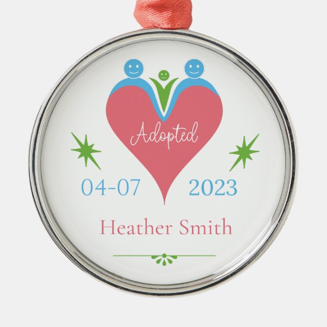 Adoption Ornament Personalised as First Christmas (Front)