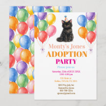 Adoption Party Gotcha day Black Cat Pet