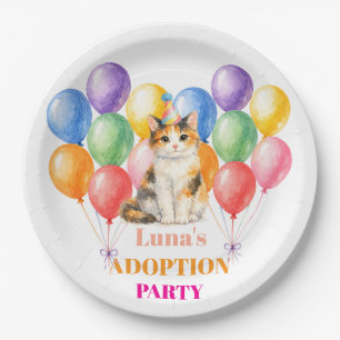 Adoption Party Gotcha day Calico Cat Pet Paper Plate
