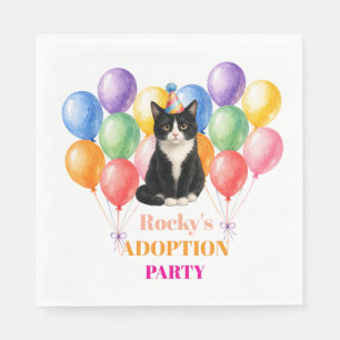 Adoption Party Gotcha day Tuxedo Cat Pet Napkin