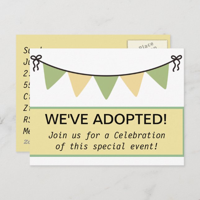 ADOPTION party invitations (Front/Back)