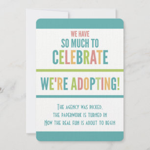 Adoption Party Modern Bright Colours Announcement