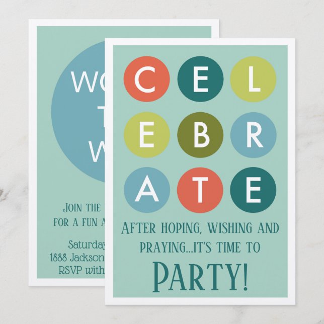 Adoption Party Modern Circles Announcement (Front/Back)