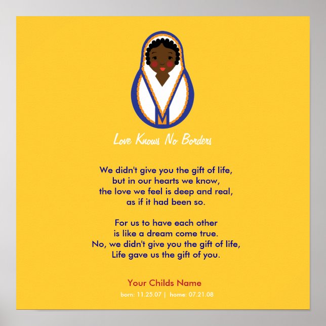 Adoption Poem - Africa Poster (Front)