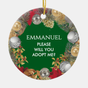 Adoption Proposal PLEASE ADOPT ME Bonus Dad Ceramic Ornament