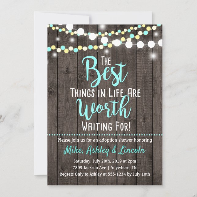 Adoption Shower Invitation Best Things in Life (Front)