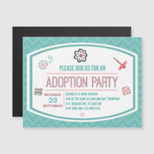 Adoption Shower Modern Pink & Blue Butterfly Card