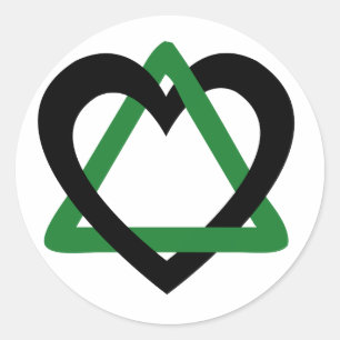 Adoption Triangle Black Green Classic Round Sticker